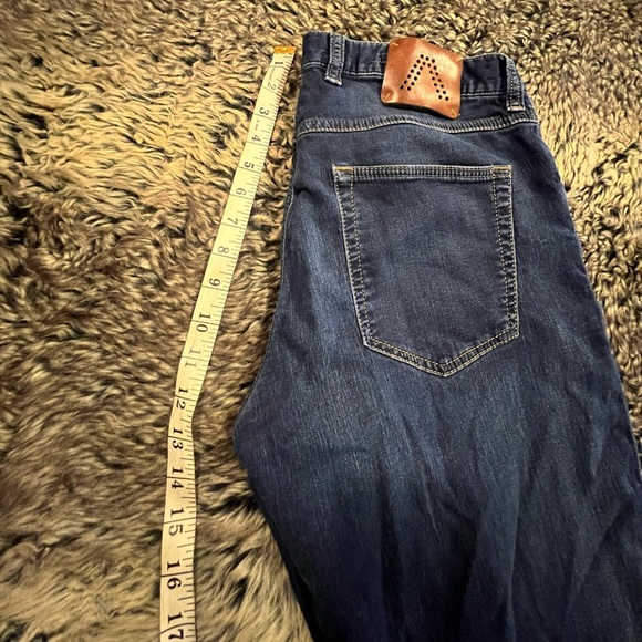 Alberto 4817 Pipe Cosy Jeans Regular Slim Fit Dark Wash Mens W33 hemmed L25 - Picture 13 of 14